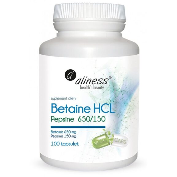 betaine hcl 650mg pepsyna 150 mg 100 kapsulek betaina aliness