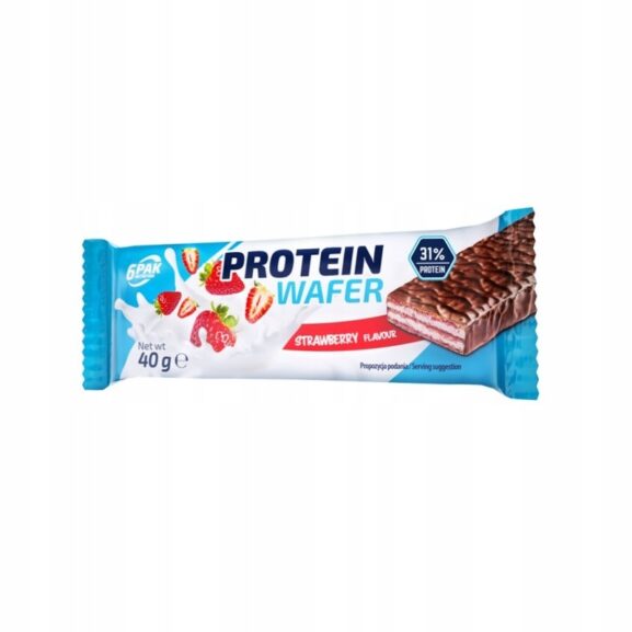 baton proteinowy 6pak protein wafer 40g truskawka
