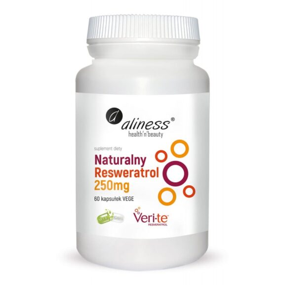naturalny resweratrol 250mg 60 kaps aliness ultra czysty trans resweratrol veri te saccharomyces cerevisiae
