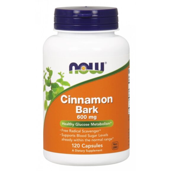 cinnamon bark kora cynamonu 600 mg 120 kaps now foods