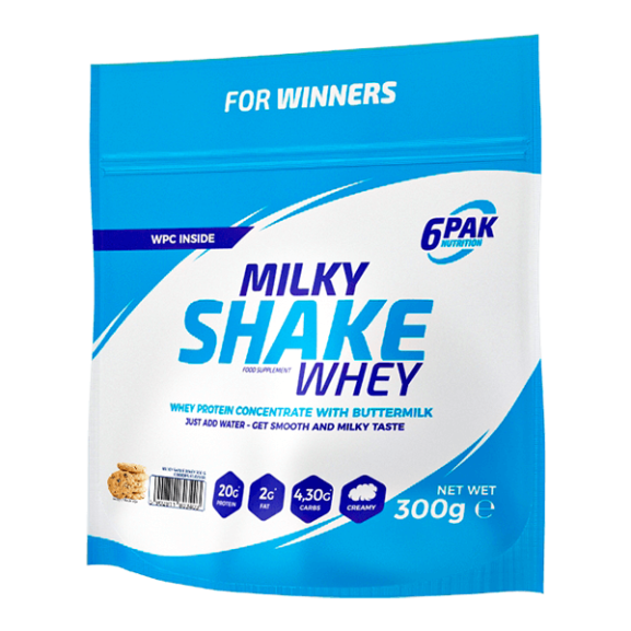 6pak nutrition milky shake whey 300 g cookies