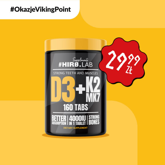 HIRO.LAB Vitamin D3 4000IU + K2 MK7 160 tabs.