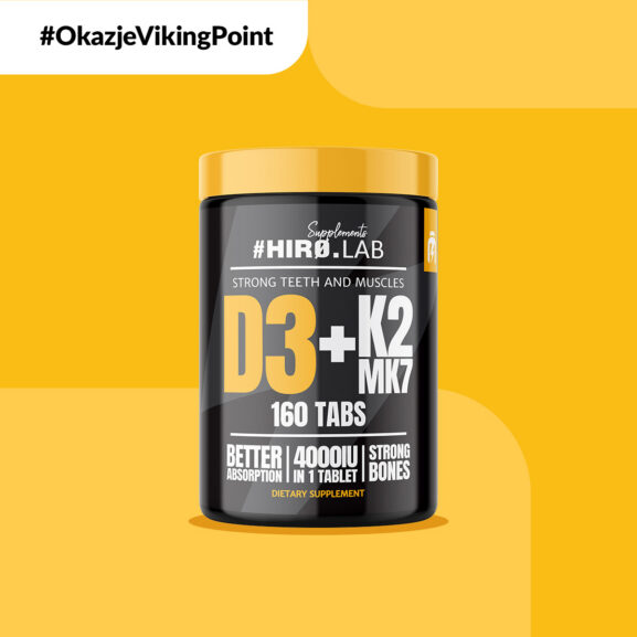 HIRO.LAB Vitamin D3 4000IU + K2 MK7 160 tabs.
