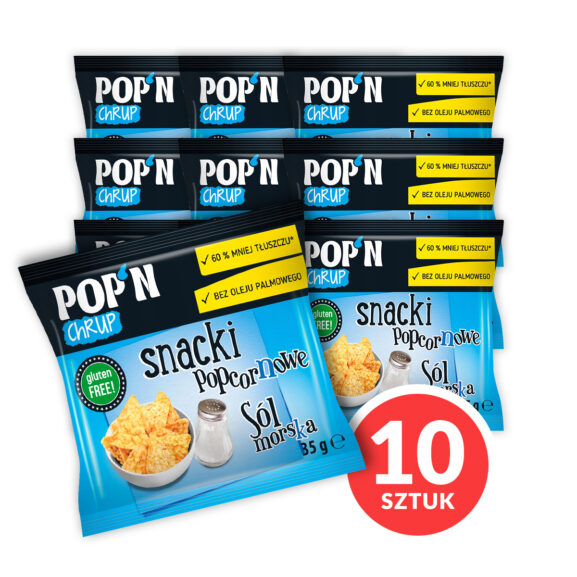 POP N CHRUP Snacki Popcornowe Sol Morska 35g 10szt