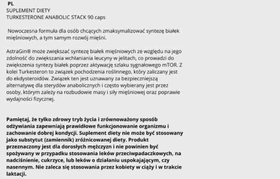TURKESTERONE ANABOLIC STACK 90CAPS inf żyw