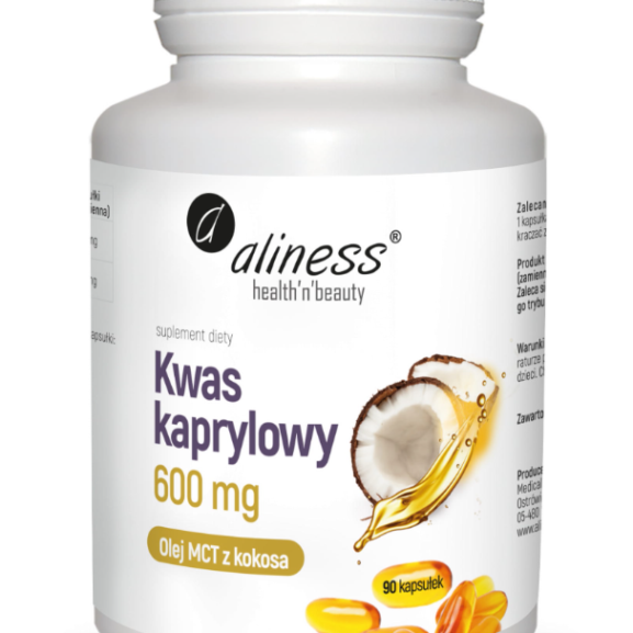 Kwas kaprylowy (60% C8) 600 mg x 90 caps