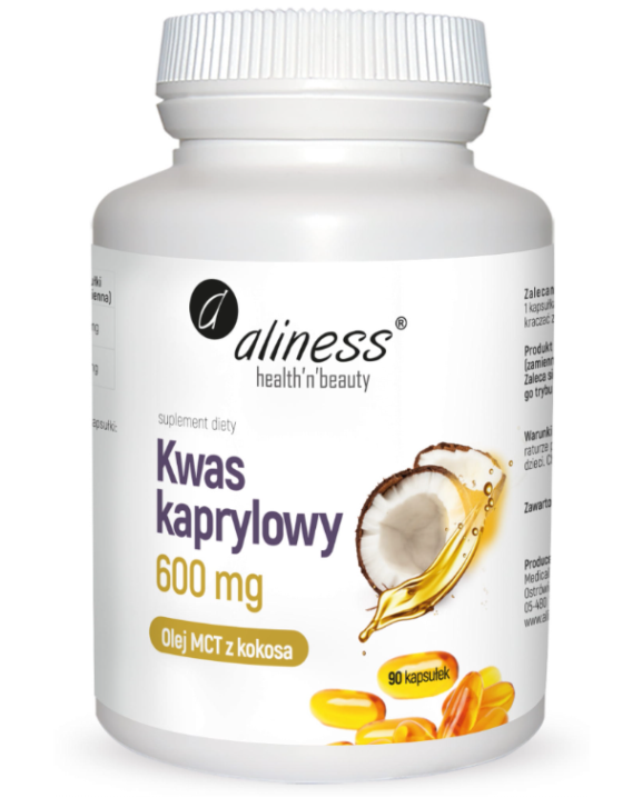 Kwas kaprylowy (60% C8) 600 mg x 90 caps - obrazek 1