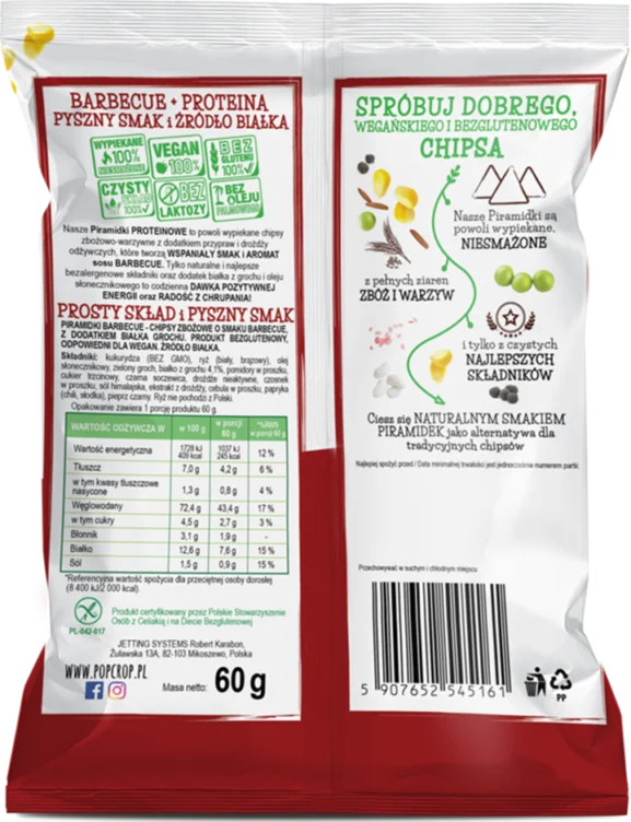 POP CROP Chipsy Proteinowe 60g - obrazek 2